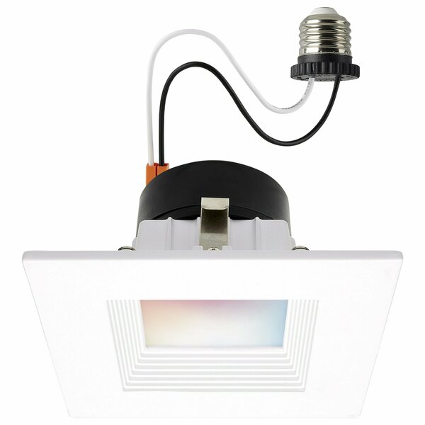 Satco 10.5W LED Retrofit Downlight - 4 in. Square Starfish IOT - RGB & Tunable White - 120V 90 CRI White S11569